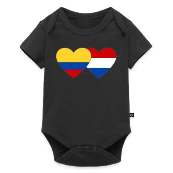 Colombia Holland Flag Heart - Baby Premium short-sleeve bodysuit - black - Front