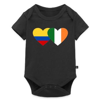 Colombia Ireland Flag Heart - Baby Premium short-sleeve bodysuit - black - Front