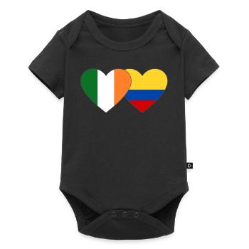 Ireland Colombia Flag Heart - Baby Premium short-sleeve bodysuit - black - Front