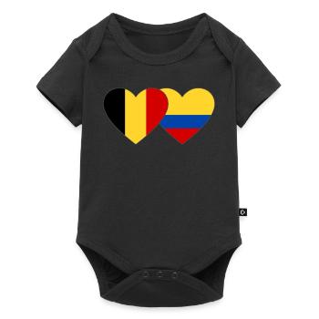 Belgium Colombia Flag Heart - Baby Premium short-sleeve bodysuit - black - Front