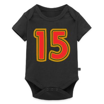 15. 15 ANS. 15e ANNIVERSAIRE. ANNIVERSAIRE 15 ANS. - Body à manches courtes Premium Bébé - noir - Devant