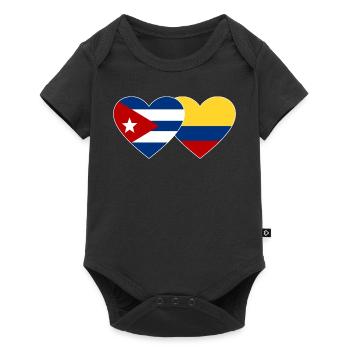 Cuba Colombia Flag Heart - Baby Premium short-sleeve bodysuit - black - Front