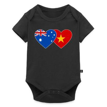 Drapeau Australie Vietnam Coeur - Body à manches courtes Premium Bébé - noir - Devant