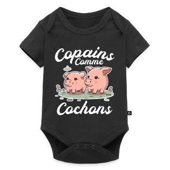 Copains Comme Cochon Citation Homme Meilleur Ami - Body à manches courtes Premium Bébé - noir - Devant