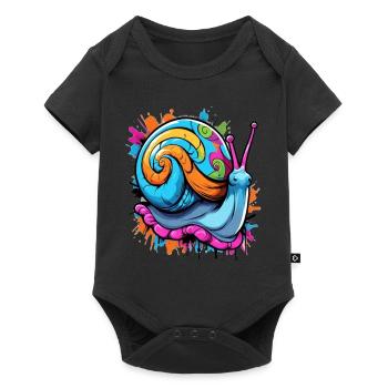 Escargot de fête Escargot de vignoble coloré - Body à manches courtes Premium Bébé - noir - Devant