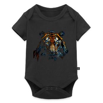 Tête de tigre - Body à manches courtes Premium Bébé - noir - Devant