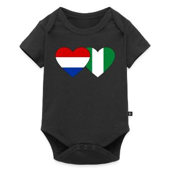 Hollande Nigeria Drapeau Coeur - Body à manches courtes Premium Bébé - noir - Devant
