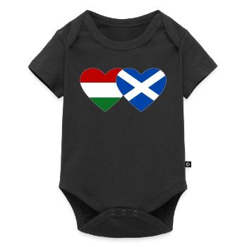Hongrie Écosse Drapeau Cœur - Body à manches courtes Premium Bébé - noir - Devant