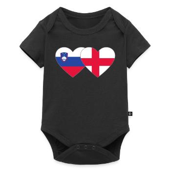 Slovénie Angleterre Drapeau Cœur - Body à manches courtes Premium Bébé - noir - Devant