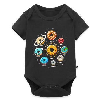 Système solaire de beignets amusants et délicieux - Body à manches courtes Premium Bébé - noir - Devant