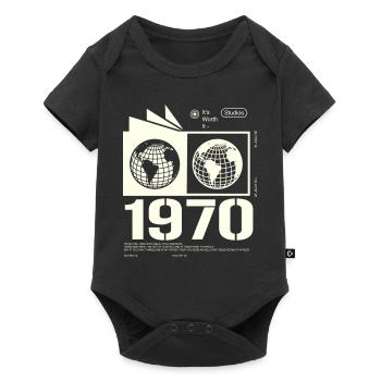 Jahrgang 1970 Retro Geburtstag Geschenk 1970 - Baby Premium Kurzarmbody - Schwarz - Vorne