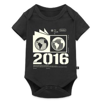 Jahrgang 2016 Retro Geburtstag Geschenk 2016 - Baby Premium Kurzarmbody - Schwarz - Vorne