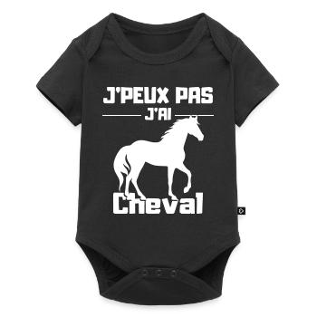 J'Peux pas j'ai Cheval - Body à manches courtes Premium Bébé - noir - Devant