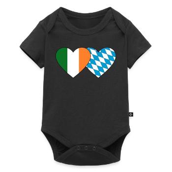 Ireland Bavaria Flag Heart - Baby Premium short-sleeve bodysuit - black - Front