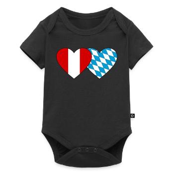 Pérou Bavière Drapeau Coeur - Body à manches courtes Premium Bébé - noir - Devant