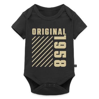 Original 1958 Authentic 1958 Vintage Bursdag - Body à manches courtes Premium Bébé - noir - Devant