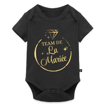 Team de la mariée doré - Body à manches courtes Premium Bébé - noir - Devant