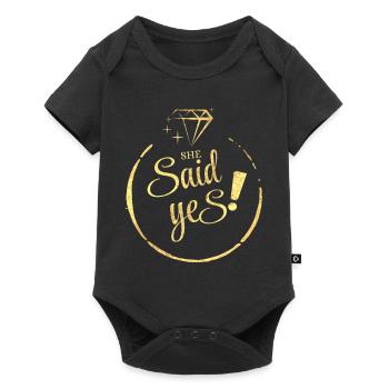 She Said yes gold - Baby Premium short-sleeve bodysuit - black - Front