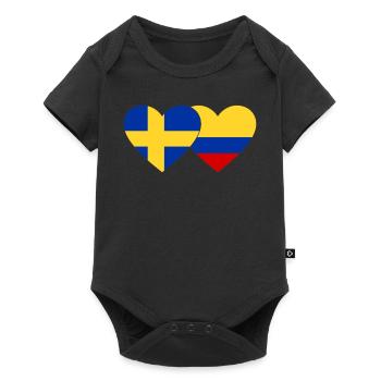 Sweden Colombia Flag Heart - Baby Premium short-sleeve bodysuit - black - Front