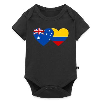Drapeau de l’Australie et de la Colombie - Body à manches courtes Premium Bébé - noir - Devant