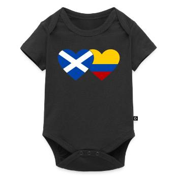Scotland Colombia Flag Heart - Baby Premium short-sleeve bodysuit - black - Front