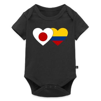 Japan Colombia Flag Heart - Baby Premium short-sleeve bodysuit - black - Front