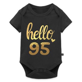 Hello 95 gold - Baby Premium short-sleeve bodysuit - black - Front