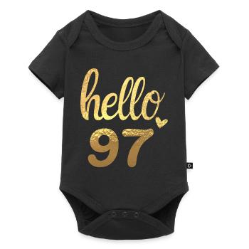 Hello 97 doré - Body à manches courtes Premium Bébé - noir - Devant