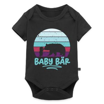 Kinder Süßes Baby Bär - Baby Premium Kurzarmbody - Schwarz - Vorne