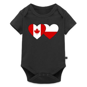 Drapeau du Canada et de la Pologne - Body à manches courtes Premium Bébé - noir - Devant