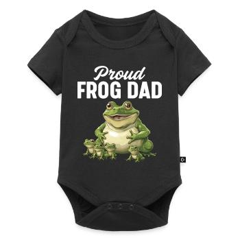 Proud Frog Papa Amphibien Capture Design - Body à manches courtes Premium Bébé - noir - Devant