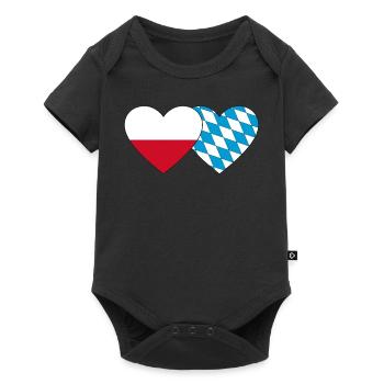 Poland Bavaria Flag Heart - Baby Premium short-sleeve bodysuit - black - Front
