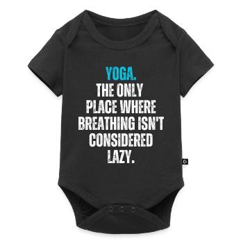Yoga. The only place where breathing isn't lazy. - Baby Premium Kurzarmbody - Schwarz - Vorne