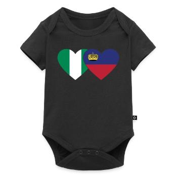 Nigeria Liechtenstein Flag Heart - Baby Premium short-sleeve bodysuit - black - Front