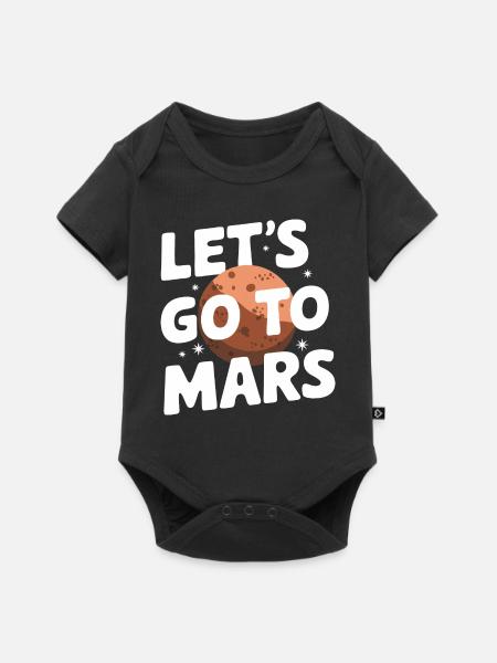Mars Planet Planeten Sonnensystem - Baby Premium Kurzarmbody - Schwarz