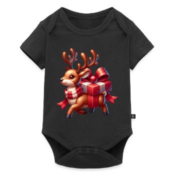 Gift Reindeer Christmas - Baby Premium short-sleeve bodysuit - black - Front