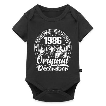 December 1986 Original 38 Years Anniversary Gift - Baby Premium short-sleeve bodysuit - black - Front