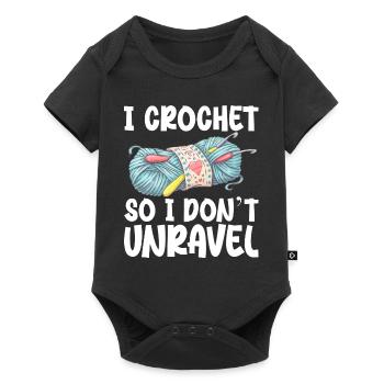 I Crochet So I Don't Unravel - Baby Premium short-sleeve bodysuit - black - Front