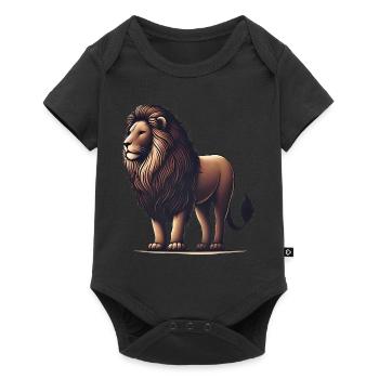 Majestic Lion Illustration TShirt - Baby Premium short-sleeve bodysuit - black - Front