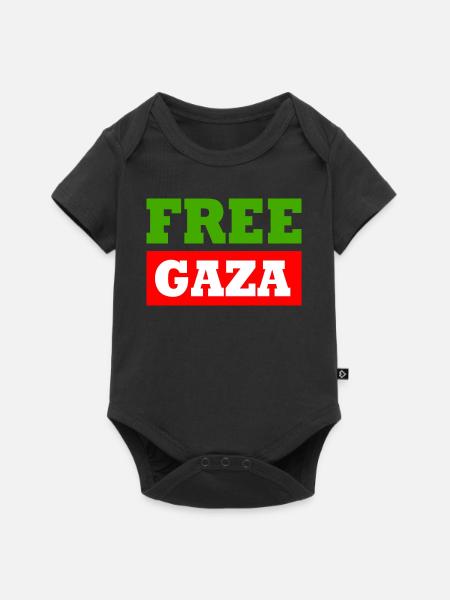 Free gaza - Baby Premium Kurzarmbody - Schwarz