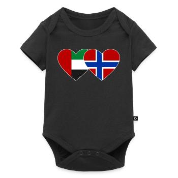 United Arab Emirates Norway Flag Heart - Baby Premium short-sleeve bodysuit - black - Front
