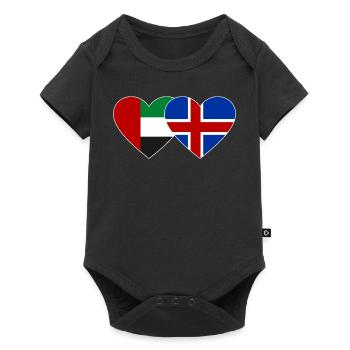 United Arab Emirates Iceland Flag Heart - Baby Premium short-sleeve bodysuit - black - Front