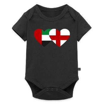 United Arab Emirates England Flag Heart - Baby Premium short-sleeve bodysuit - black - Front