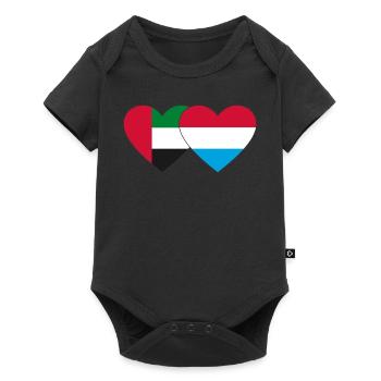 United Arab Emirates Luxembourg Flag Heart - Baby Premium short-sleeve bodysuit - black - Front