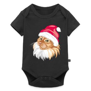 Cute proud ginger cat in Santa hat - Baby Premium short-sleeve bodysuit - black - Front