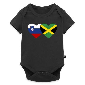 Slovénie Jamaïque Drapeau Coeur - Body à manches courtes Premium Bébé - noir - Devant