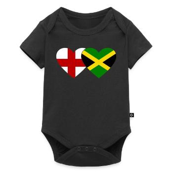 Angleterre Jamaïque Drapeau Coeur - Body à manches courtes Premium Bébé - noir - Devant