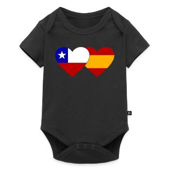 Chili Espagne Drapeau Coeur - Body à manches courtes Premium Bébé - noir - Devant