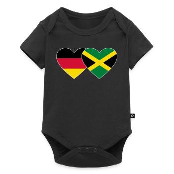 Allemagne Jamaïque Drapeau Coeur - Body à manches courtes Premium Bébé - noir - Devant