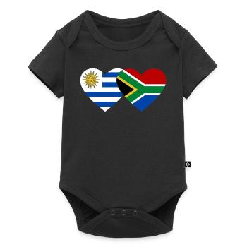 Uruguay South Africa Flag Heart - Baby Premium short-sleeve bodysuit - black - Front